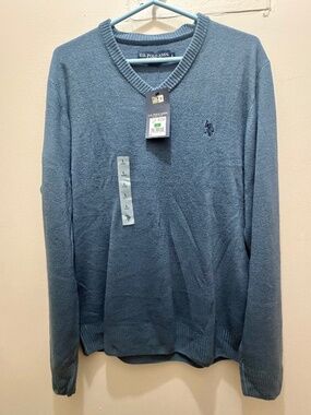 US Polo Assn V-neck Pullover Men Sweater LARGE